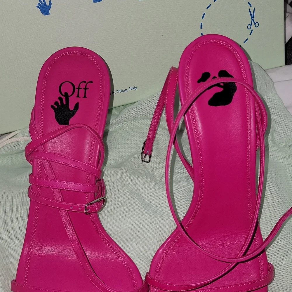 Brand New Off-White Fuchsia Sandals Size 39 - Picture 4 of 5